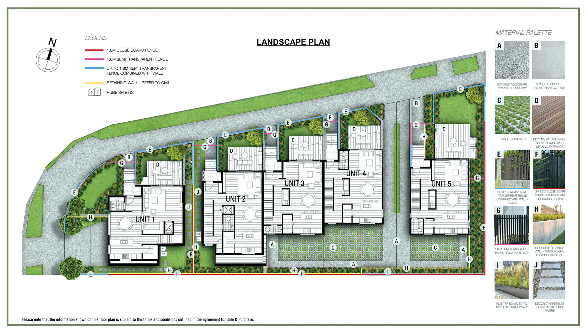 Landscape plan with multiple units layout.